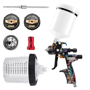 <span class=keywords><strong>Pistolet</strong></span> à peinture <span class=keywords><strong>pneumatique</strong></span> Sutu 5800 avec buse en acier inoxydable de 1,3/1,7 mm et pot sans rinçage pour la peinture automobile et de meubles - Product Image 1