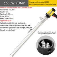Pompe à fût électrique portable basse pression Cavitt 1500W OEM avec tubes PPR, PVDF, PTFE 220V pour transfert de liquides chimiques