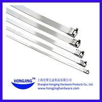 Hongjing haute poli SS201 extrémité ouverte poinçon central pince bande sangles serre-câble en acier inoxydable