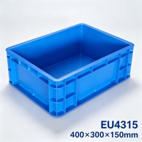 Caisse de stockage en plastique Euro empilable réutilisable, bac de transport, fond renforcé, boîte logistique en plastique pour stockage en entrepôt palettisé