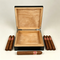 Boîte d'échantillons de cigares en MDF haute brillance gravée au laser, personnalisée en usine, impression UV complète, emballage en bois de luxe fait main, OEM ODM