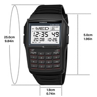 Jam Tangan Pria SHUAIKE 1116 Desain Kalkulator Klasik Tali TPU Layar LED Tahan Air 3 Bar Jam Digital Reloj Hombre