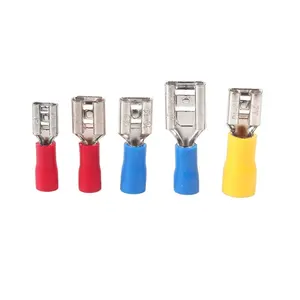 High Quality Blue FDD Series FDD2--250 End Cold-Press Insulated Terminal Faston Female Tin Plated Brass Wire Connector 1.5-2.5mm