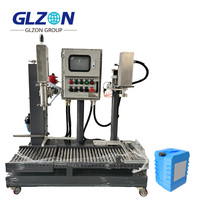 Machine de remplissage semi-automatique de bidons pour solvants, adhésifs et liquides chimiques de 30 L avec système de bouchage