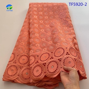 Dentelle de voile <span class=keywords><strong>suisse</strong></span> simple pur coton 5yards tissu de dentelle <span class=keywords><strong>suisse</strong></span> africaine tissu de dentelle de fête - Product Image 4