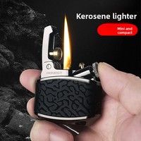Briquet à kérosène camouflage rétro - Allumage compact à bras oscillant, rechargeable pour homme