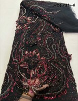 Tissu en dentelle d'organza africain avec de magnifiques broderies, paillettes nigérianes pour robes de mariée, dentelles Gittle fabriquées à la main au Nigeria