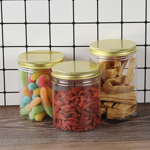 Transparent Plastic Food Jar With Metal Lid 65mm Air Tight For Kitchen Storage Candy Grain Tea Cylinder M Size - Product Image 1