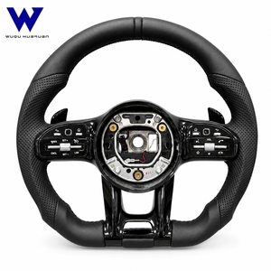 สำหรับพวงมาลัยหนังแท้ <span class=keywords><strong>Mercedes</strong></span> Benz W204 W205 W212 W213 W447 W166 E300 <span class=keywords><strong>C250</strong></span> C63S C450 E53ใส่ได้พอดี GLA45 - Product Image 1