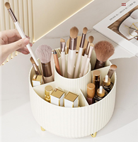 Porte-pinceaux de maquillage rotatif à 360 °, tasse de pinceaux de maquillage pour vanité, organisateurs de maquillage à 5 fentes pour cosmétiques