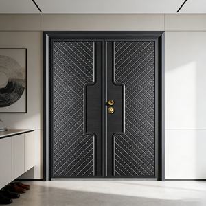 Porte d'entrée double sécurité de luxe moderne, porte d'entrée en acier antivol de haute qualité pour villa, extérieur de maison - Product Image 2
