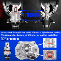 2PCS D2S D4S 35W LED Ampoule de phare de voiture Super Bright 6000K White 1:1 Mini Size Aluminum D2R D4R Series Plug & Play