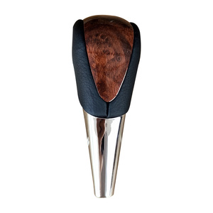 Pommeau de levier de vitesse de voiture, transmission automatique, ergonomique, en cuir, avec incrustation de bois, pour Toyota Camry 2007-2013 - Product Image 3
