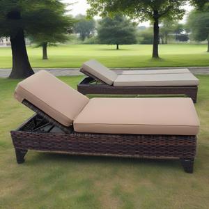 Muebles de Exterior de Diseño Moderno Personalizados, Tumbonas Ajustables con Marco de Aluminio, Sillas de <span class=keywords><strong>Playa</strong></span> de Ratán, Tumbona para Piscina - Product Image 2