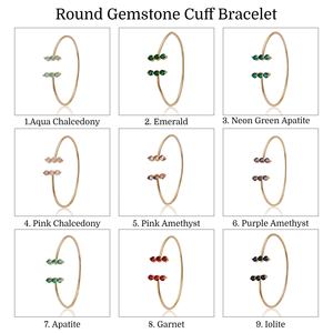 Aqua calcédoine pierres précieuses bracelets de manchette réglables ensemble de broches pierres précieuses empilables bracelet fait main bijoux article cadeau pour bien-aimé - Product Image 2