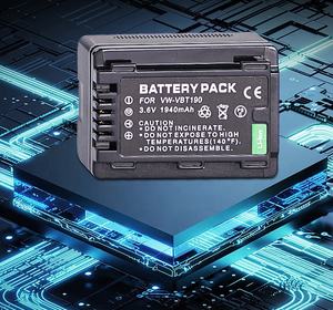 Аккумулятор для камеры VW-VBT190 замены аккумулятора для HC-V130 Pana-sonic V160 <span class=keywords><strong>V180</strong></span> V210 V230 V250 камера 3,6 В 1940 мАч - Product Image 5
