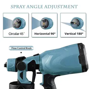 Pistola <span class=keywords><strong>de</strong></span> Pulverización Eléctrica Inalámbrica <span class=keywords><strong>de</strong></span> Litio <span class=keywords><strong>de</strong></span> 21V para <span class=keywords><strong>Pintar</strong></span> Madera, con Boquilla <span class=keywords><strong>de</strong></span> 1.3mm, Grado 1, Batería Recargable, para Bricolaje - Product Image 3