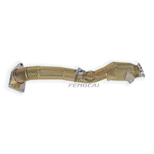 ท่อไอเสี<span class=keywords><strong>ย</strong></span>สแตนเลส 304 สีทอง พร้อมฉนวนกัน<span class=keywords><strong>ค</strong></span>วามร้อน สำหรับ Infiniti Q50 Q60 Q70 2.0T ปี 2015-2021 ช่วยเพิ่มประสิทธิภาพ - Product Image 2