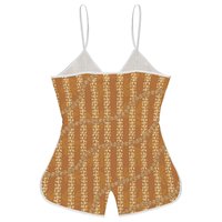 Combinaison de sport courte une pièce pour femme, imprimé personnalisé, fines bretelles, col en V, combishort d'été pour femme, motif Hawaïen Puakenikeni Lei