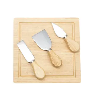 4 Stück Käse brett Set Mini Käse messer Käses ch neider Messers ch neider Kit Nützliche Kochute nsilien mit Holz schneide brett