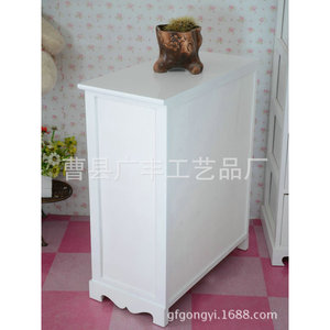 White And Brown Wooden <b>Shoe</b> Cabinet With Two Doors And Drawers <b>Storage</b> For Entryway Or Living Room - Product Image 3