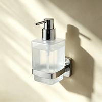 Dispensador de Jabón Líquido para Baño, Moderno, Resistente, de Pared, en Aleación de Zinc Duradera y Botella Esmerilada Recargable