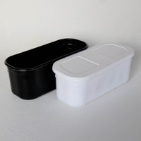 Boîte à glace durable de 4,5 litres en PP, bac à gelato, boîte de rangement en plastique PP de qualité alimentaire pour les salons de glaces haut de gamme