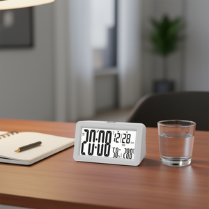 Digital Desk <b>Clock</b> With Temperature And Humidity Display 5802 <b>White</b> Model - Product Image 3