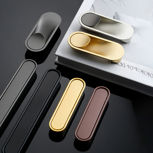 Porte d'armoire cachée encastrée en alliage de zinc moderne Poignée intégrée Placard Tiroir Insert Poignées dissimulées Boutons - Product Image 3