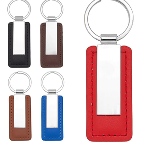 Llavero de Cuero con Anillo Metálico, Porta Llaves, Llavero para Coche, Negro y Marrón, Duradero, Adorno Colgante para Bolsa, Hogar y Oficina - Product Image 1