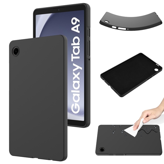 Wholesale New Design for Samsung Galaxy Tab A9 Pure Color Liquid Silicone Shockproof Tablet Case