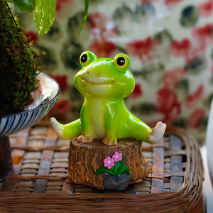 Petite grenouille décorative pour jardin, plante en pot, ornement de balcon, cour, rocaille, artisanat paysager, paysage miniature, décoration intérieure - Product Image 5