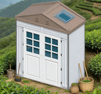 Tiny House WooWild, abri à outils modulaire préfabriqué, isolé, imperméable, à simple travée, portable |   Utilisation en entrepôt et en parc - Matériel HDPE