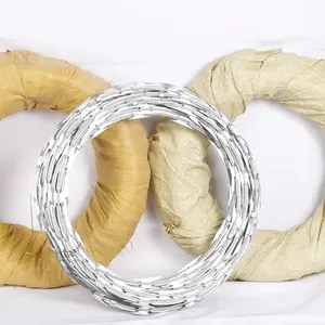 Concertina Mesh Galvanized Razor Wire Fence Stretched Ribbon Barbed Wire Coils For Farm Fence Garden Security Industry