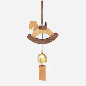 Carino stile giapponese piccolo in legno <span class=keywords><strong>dondolo</strong></span> cavallo carillon a vento per camera <span class=keywords><strong>da</strong></span> letto campanello decorazione appesa per il cortile di inaugurazione della casa - Product Image 3