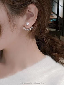 Orecchini a Perno <span class=keywords><strong>di</strong></span> Alta Qualità con Perle Naturali d'Acqua Dolce 5-6mm Bianche Rotonde/Ovali a Forma <span class=keywords><strong>di</strong></span> Ciambella per <span class=keywords><strong>Cercatori</strong></span> <span class=keywords><strong>di</strong></span> Tesori - Product Image 4