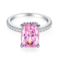 Nouvelle Bague de Fiançailles et de Mariage Tendance pour Femme, Style Hip Hop, en Argent 925 Plaqué Rhodium, avec Zircon Cubique Taille Glace Pilée et Sertissage à Griffes, pour Soirée