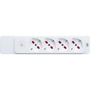 Multipresa a 4 Prese Schuko 230V con Messa a Terra Standard, Prolunga in Plastica con Funzione di Sicurezza - Product Image 1