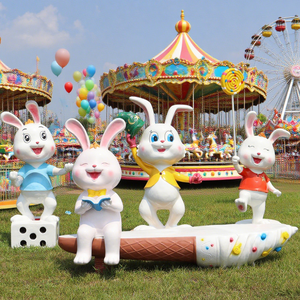 Большая наружная Абстрактная Декоративная скульптура, статуя кролика, современный дизайн, стиль для садовых украшений или весеннего декора - Product Image 1