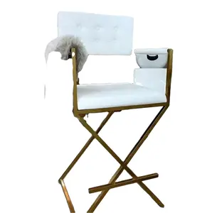 2023 Super stylish white hollywood custom makeup chair