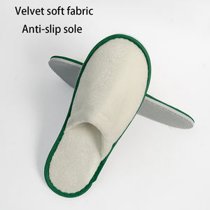 Индивидуальные одноразовые гостиничные тапочки Нескользящие махровые ткани, экологически чистые льняные белые - Product Image 2