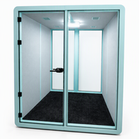 Cabine insonorisée, couleur extérieure blanche, pods acoustiques, intérieur en tissu, cabine de bureau, salle silencieuse, cabine préfabriquée