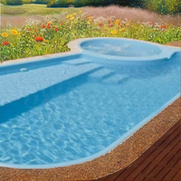 Piscine extérieure personnalisée en fibre de verre piscine creusée de 8m 10m bon marché pour adultes