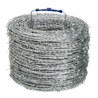 Rouleau de clôture en fil de fer barbelé galvanisé à double brin bwg 14 bobine de fil de fer barbelé pour une sécurité accrue