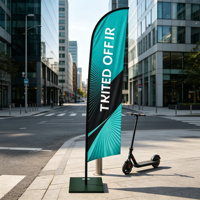 Drapeau publicitaire personnalisé pour trottinette électrique avec base – Idéal pour affichage extérieur en magasin