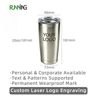 Ensemble de gobelets isothermes en acier inoxydable 304 argenté, personnalisables avec logo gravé au laser, cadeaux d'entreprise de remerciement, brosses à pailles incluses, écologiques