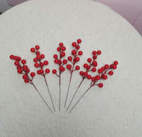 Vente en gros de fleurs artificielles en mousse Fleur de Noël Baie de Noël pour la décoration de mariage