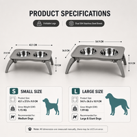 Gamelle surélevée en acier inoxydable pour animaux de compagnie, design respectueux des moustaches avec support cervical, compatible lave-vaisselle pour petits et moyens animaux