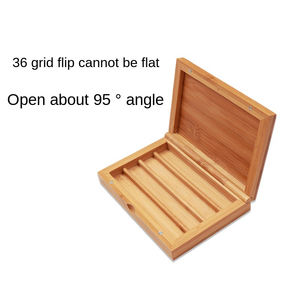 Palette en bois de bambou pour peinture aquarelle, boîte à 36 compartiments, palette de rangement vide portable, fournitures d'art - Product Image 4