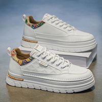 Baskets décontractées pour hommes, nouvelle collection printemps, prix de gros, best-seller, polyvalentes, style skateboard, rehaussantes, blanches, sportives et tendance
